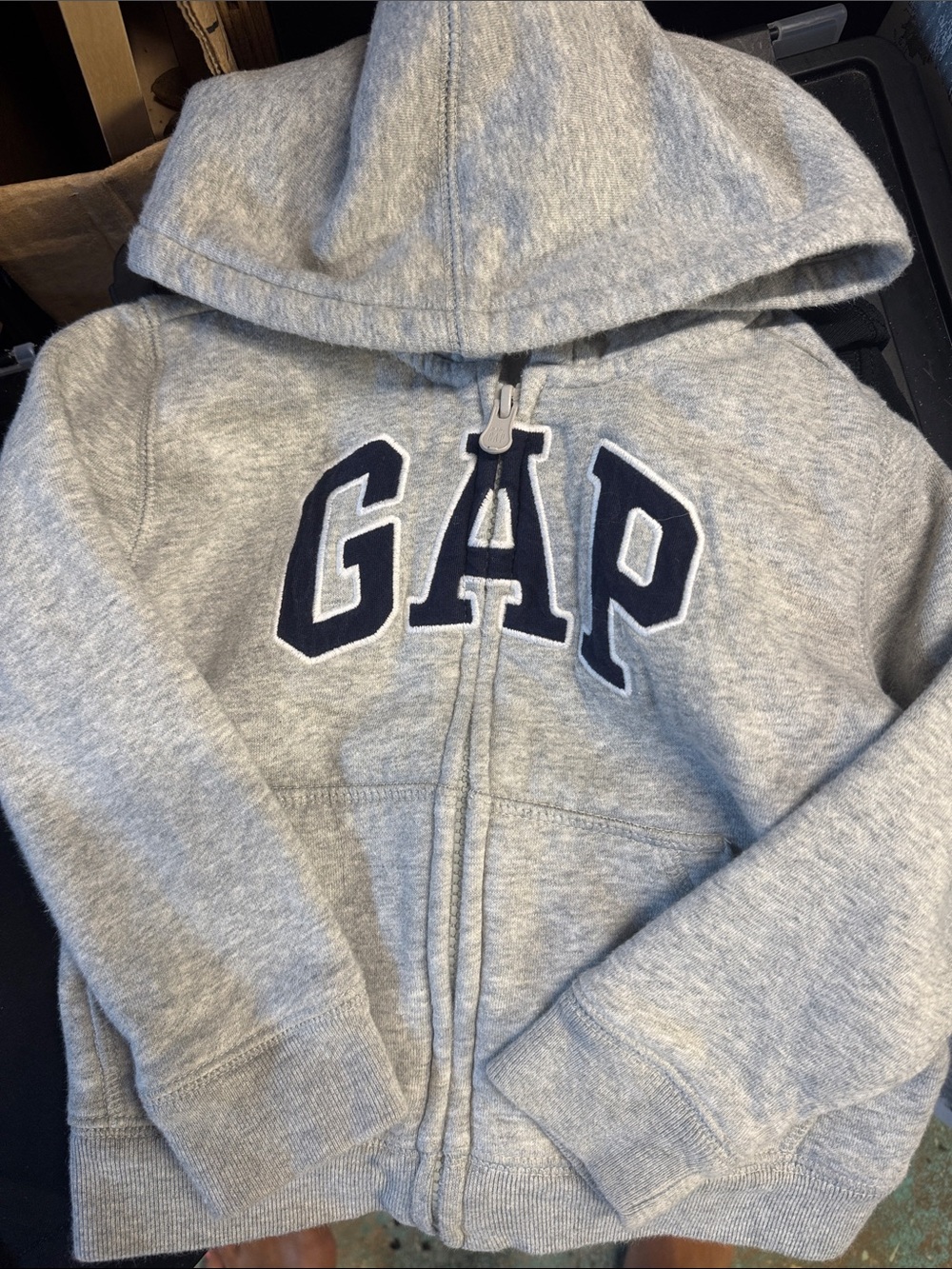 GAP toddler Heather Gray Full-Zip Hoodie